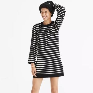Madewell Button-sleeve sweater dress in stripe